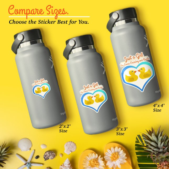 Pegatina Just a Girl Who Loves Cruising and Ducks–Vacation (Just a Girl Who Loves Cruising & Ducks–Vacation Waterproof Vinyl Sticker–Choose the Your Size.)