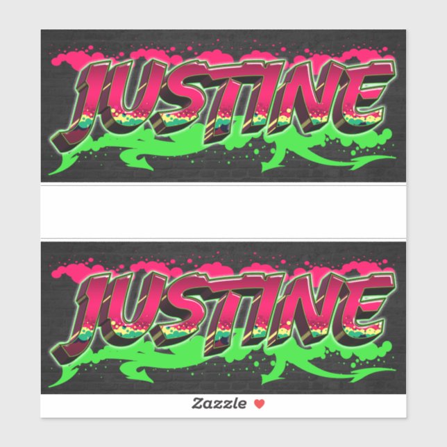 Pegatina Justine Vorname Name Graffiti Aufkleber Sticker (Hoja)