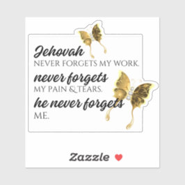 Pegatina JW Jehová nunca me olvida