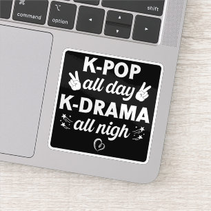Pegatina K-Pop todo el día K-Drama toda la noche, amante de