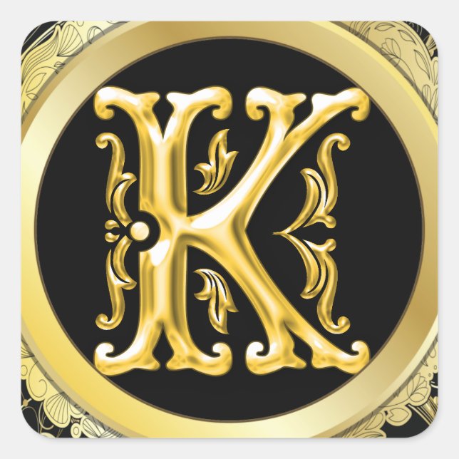 Pegatina K Square inicial en oro (Anverso)