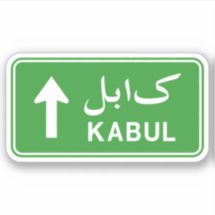 Pegatina Kabul, Afganistán, Rótulo de las calles de tráf