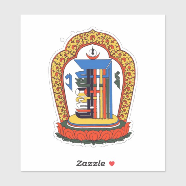 Pegatina Kalachakra Mantra Mandala Budista (Hoja)