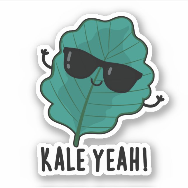 Pegatina Kale Yeah Funny Veggie Pun (Anverso)