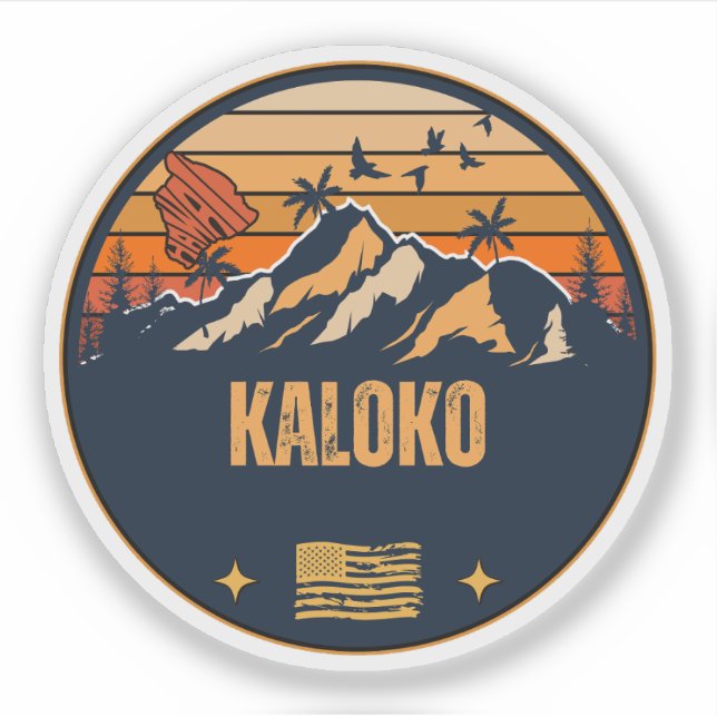 Pegatina Kaloko, Hawái (Anverso)