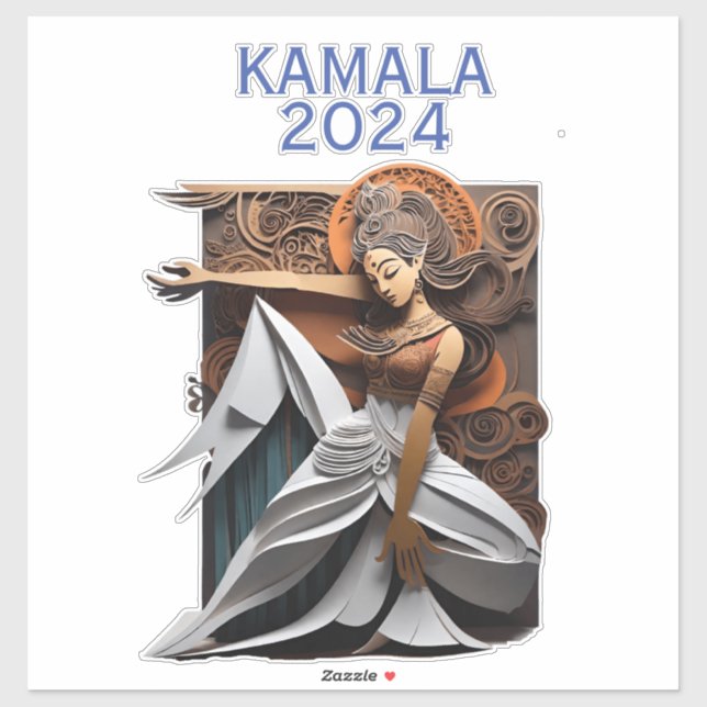 Pegatina Kamala 2024 por el presidente Thunder_Cove (Hoja)