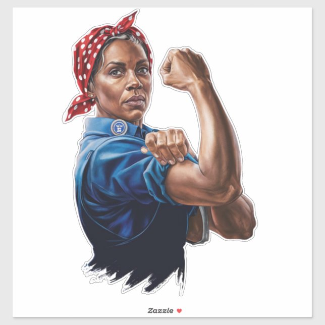 Pegatina Kamala Harris 2024 Rosie The Riveter Childless Cat (Hoja)