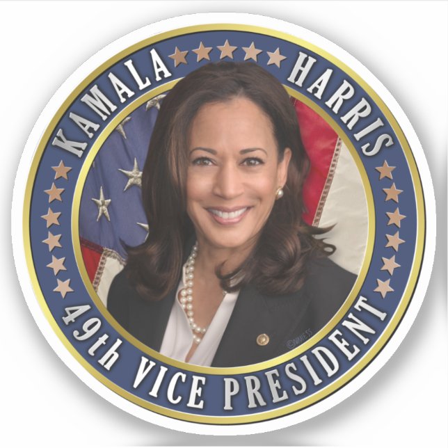 Pegatina Kamala Harris 49ª Conmemoración del Vicepresidente (Anverso)