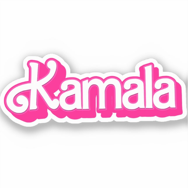 Pegatina Kamala Harris en rosa (Anverso)