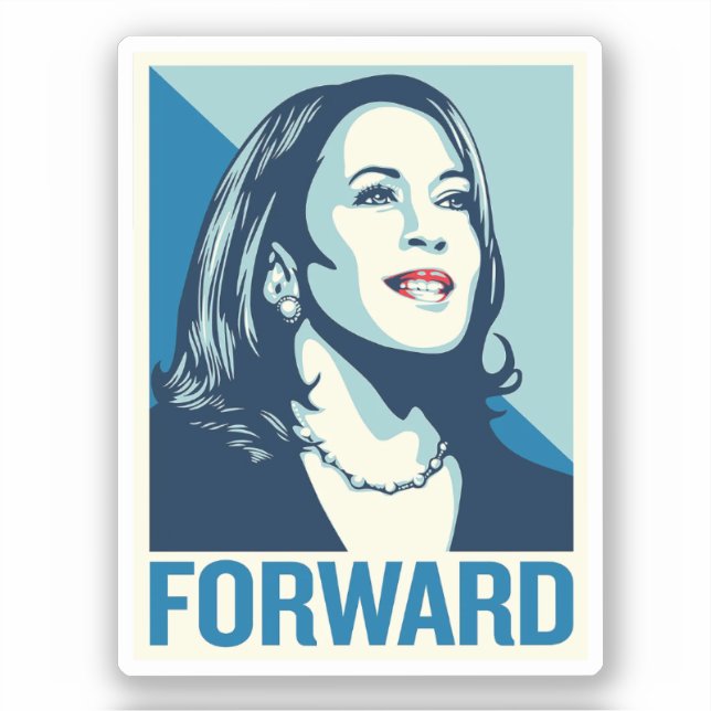 PEGATINA KAMALA HARRIS FORWARD (Anverso)