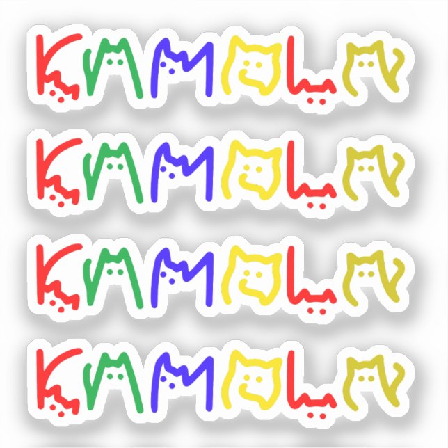 Pegatina Kamala Harris - Grabación de gatos (Anverso)