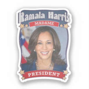 Pegatina Kamala Harris Madame President Card