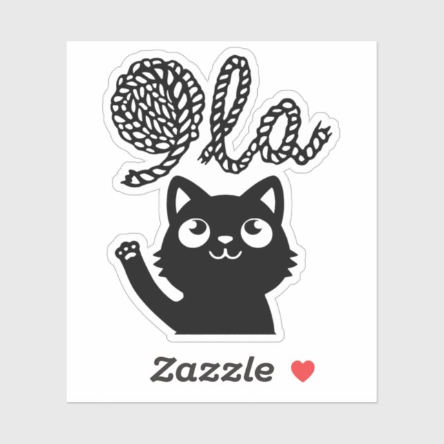 Pegatina Kamala Harris presidente 2024 Comma La Cat y Yarn (Hoja)