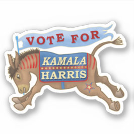Pegatina Kamala Harris presidente 2024 Demócrata Donkey