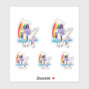 PEGATINA KAMALA HARRIS UNICORN Y RAINBOW