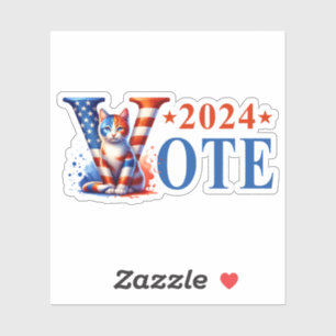 Pegatina Kamala Harris Vote 2024 Cat Patriotic