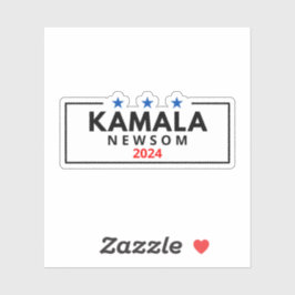Pegatina Kamala Harris y Gavin Newsom 2024 Elecciones en Es