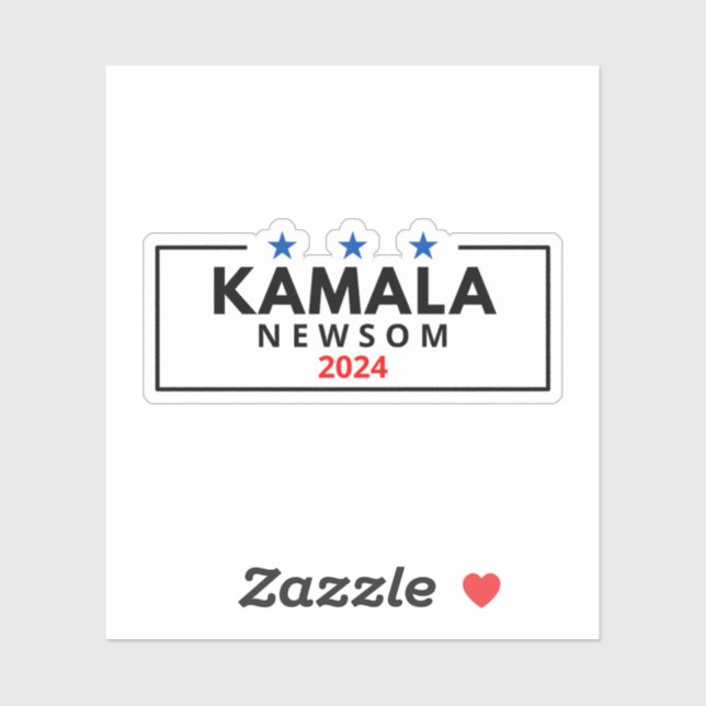 Pegatina Kamala Harris y Gavin Newsom 2024 Elecciones en Es (Hoja)