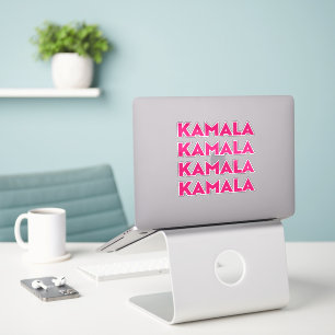 Pegatina Kamala moderna tipografía en negrita rosa caliente