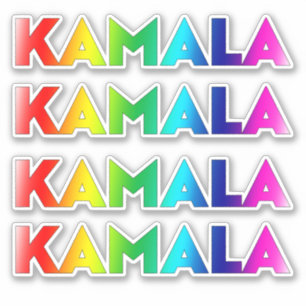 Pegatina kamala rainbow gradiente tipografía lgbt orgullo