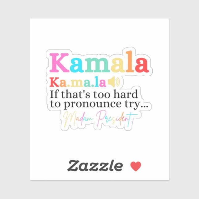 Pegatina Kamala si es muy difícil de predecir, juzgue a la  (Hoja)