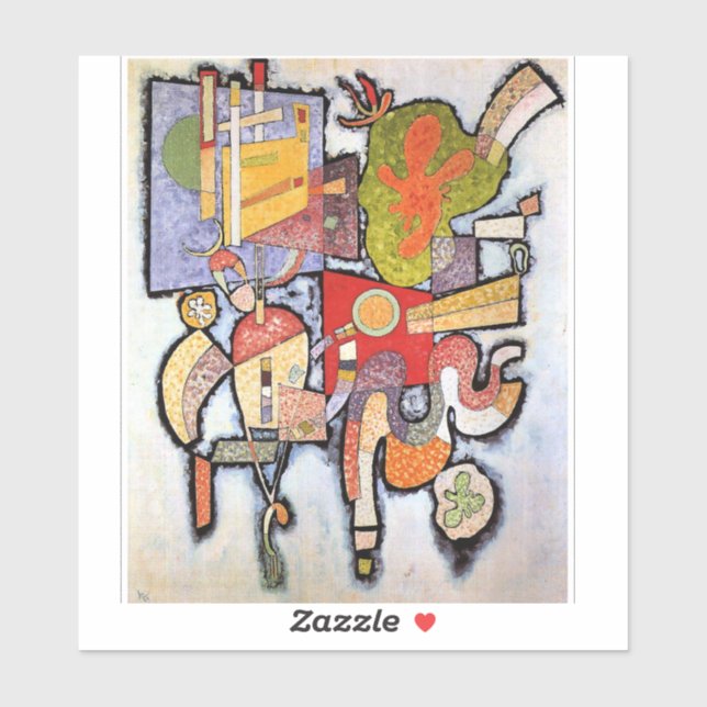 Pegatina Kandinsky - Complex Simple, abstract artwork, (Hoja)