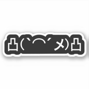 Pegatina Kaomoji japonés con emoticono enojado