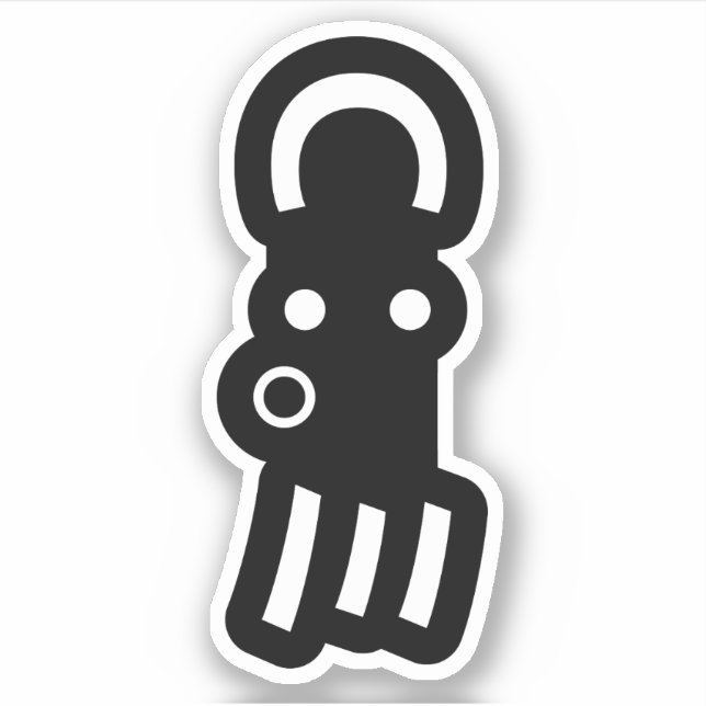 Pegatina Kaomoji japonés del emoticono Octopus (Anverso)