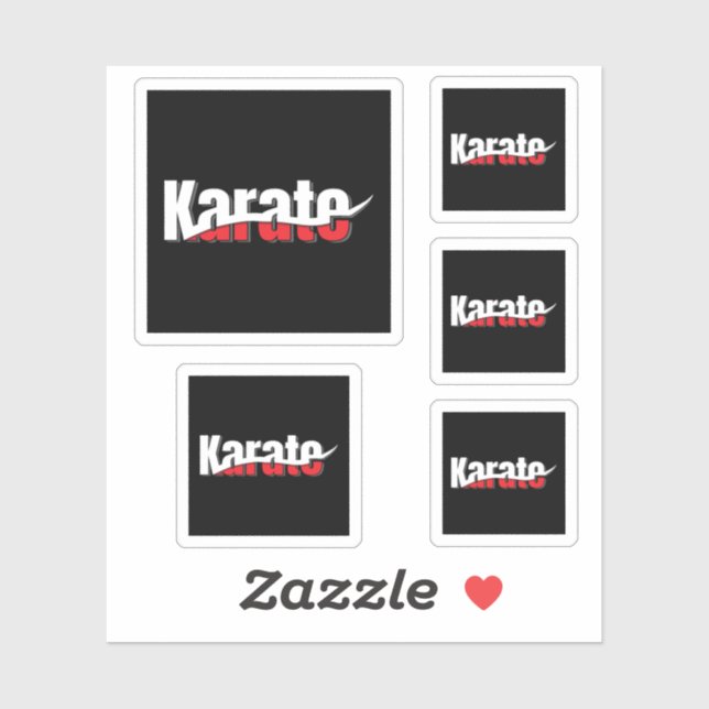 Pegatina Karate Martial Arts Resumen Swish (Hoja)