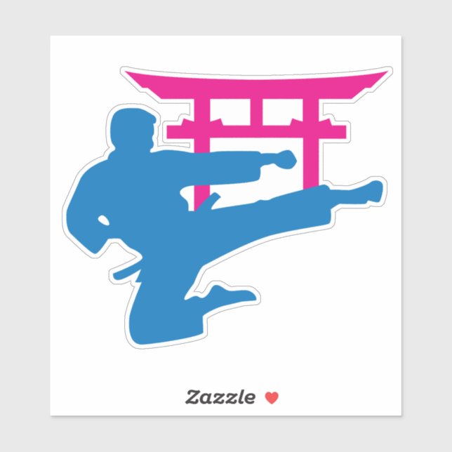 Pegatina Karate Torii Neon Fighter (Hoja)