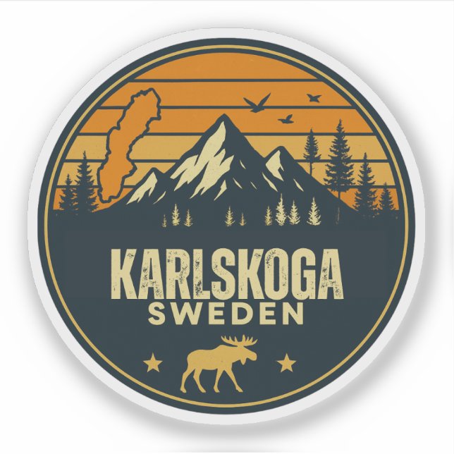 Pegatina Karlskoga, Suecia Sverige (Anverso)