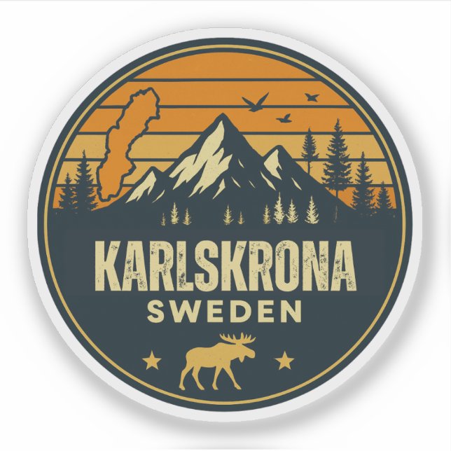 Pegatina Karlskrona, Suecia Sverige (Anverso)