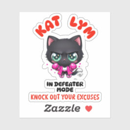 Pegatina Kat Lym In Defeater Mode Gym Sticker