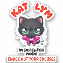 Pegatina Kat Lym In Defeater Mode Gym Sticker