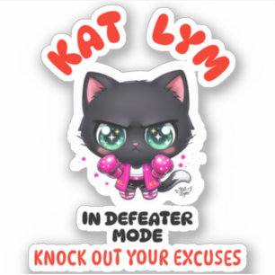 Pegatina Kat Lym In Defeater Mode Gym Sticker