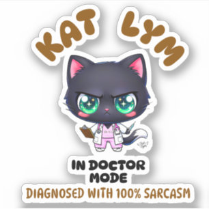 Pegatina Kat Lym In Doctor Mode 