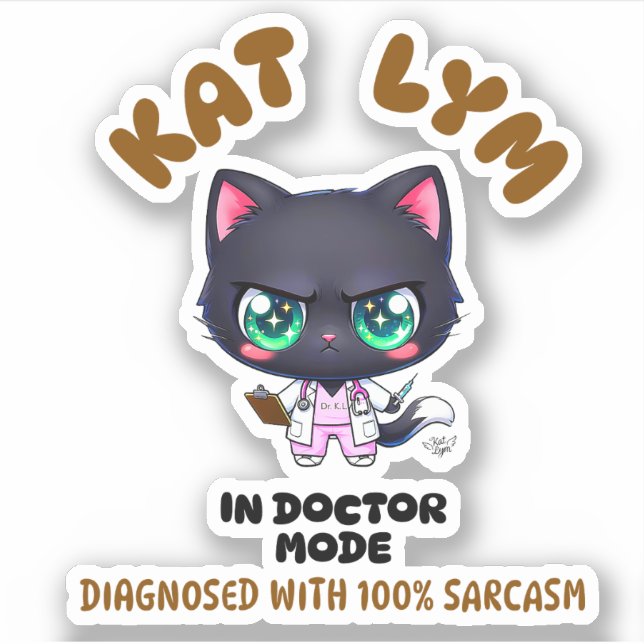 Pegatina Kat Lym In Doctor Mode  (Anverso)