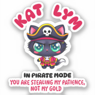 Pegatina Kat Lym In Pirate Mode 2