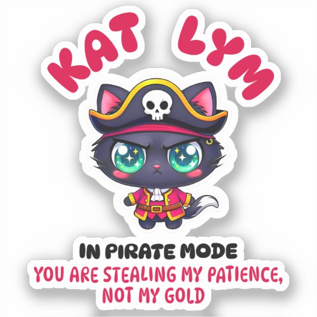 Pegatina Kat Lym In Pirate Mode 2 (Anverso)