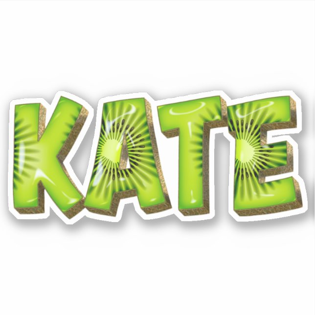 Pegatina Kate Name Kiwi Design Aufkleber Sticker (Anverso)