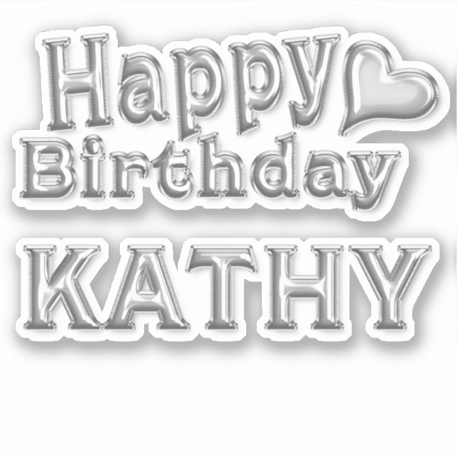Pegatina Kathy Happy Birthday silver Aufkleber Sticker (Anverso)