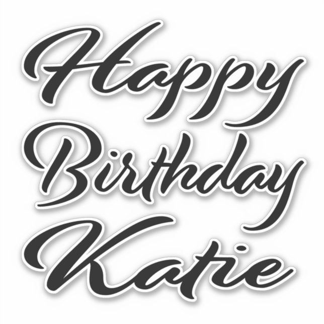 Pegatina Katie Name Vorname black Sticker Geburtstag (Anverso)
