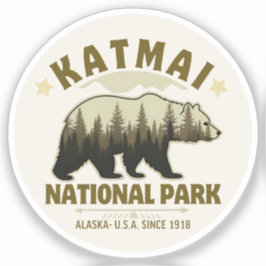 Pegatina Katmai National Park Alaska Since 1918