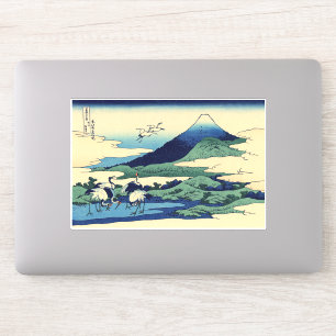 Pegatina Katsushika Hokusai - Umegawa en la provincia de Sa