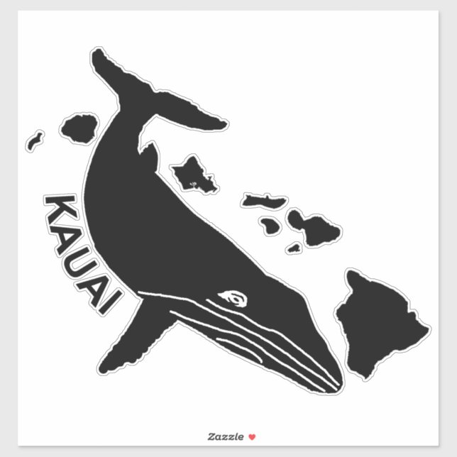 Pegatina Kauai - Islas Hawaii Humpback (Hoja)