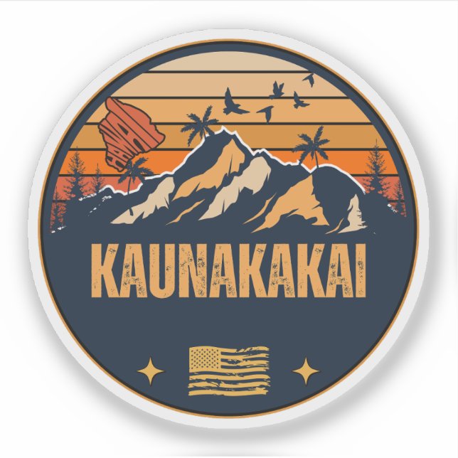 Pegatina Kaunakakai, Hawái (Anverso)