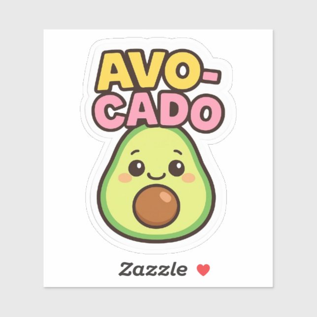 Pegatina Kawaii Aguacate (Hoja)