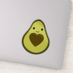 Pegatina Kawaii Aguacate con un pozo cardíaco