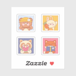 Pegatina Kawaii Animal Postcard