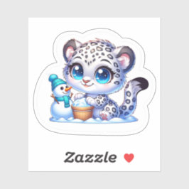 Pegatina Kawaii Anime Snow Leopard Kid's Sticker